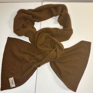 SISLEY Italy Brown Knit Scarf - Relaxed Elegance - Vintage Italian Made 80s 90s